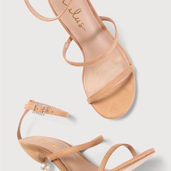 NEW IN BOX Light Nude Sculpted Heel Ankle Strap with pearl heels! - Picture 3 of 4